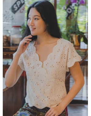 Bali Scallop Eyelet Blouse